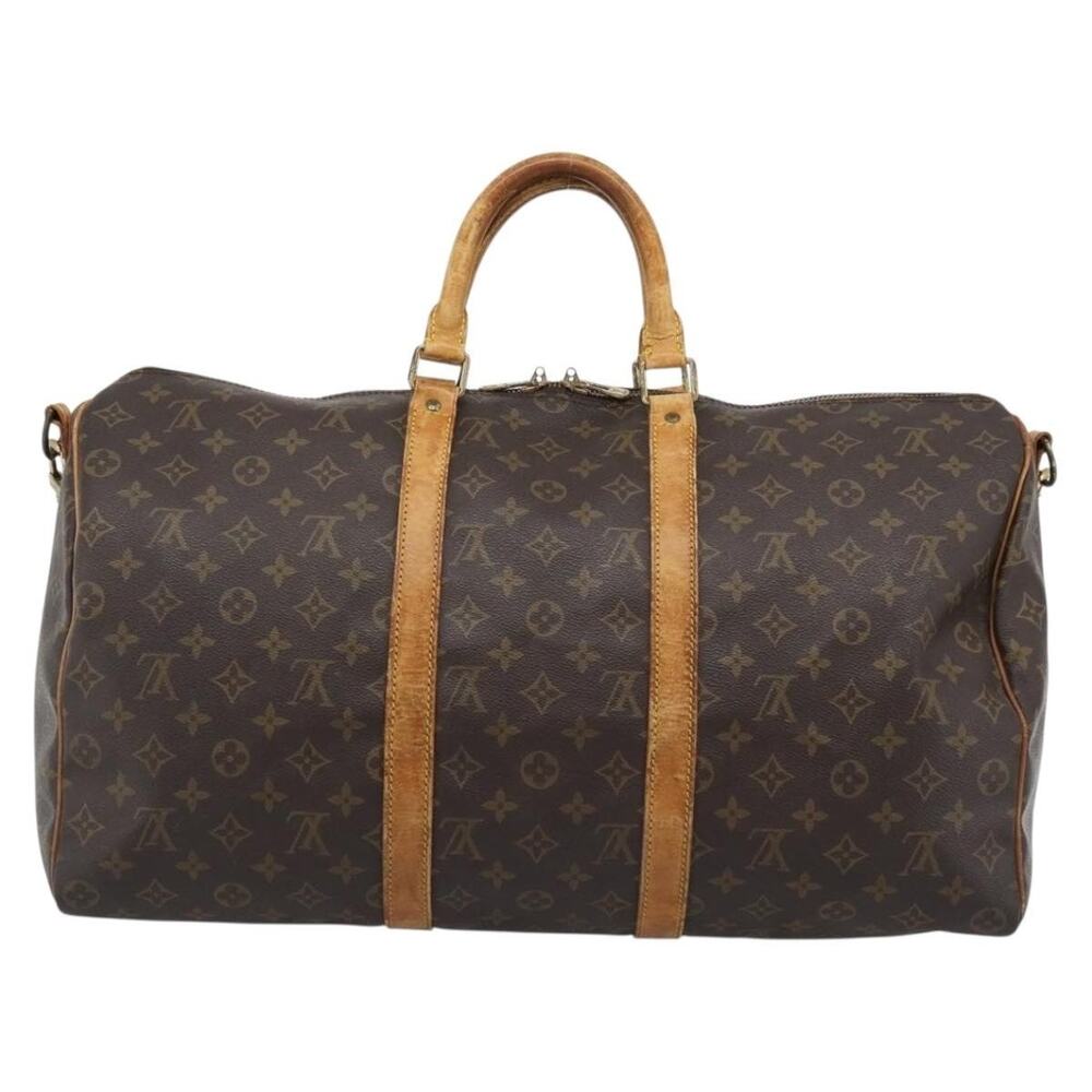 Louis Vuitton Monogram Keepall Bandouliere 45 Travel Bag Brown